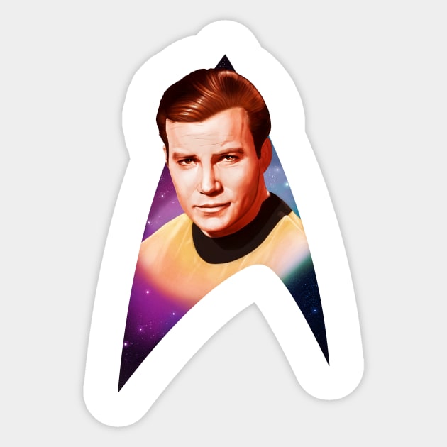 Captain Kirk Sticker by TomWalkerArt